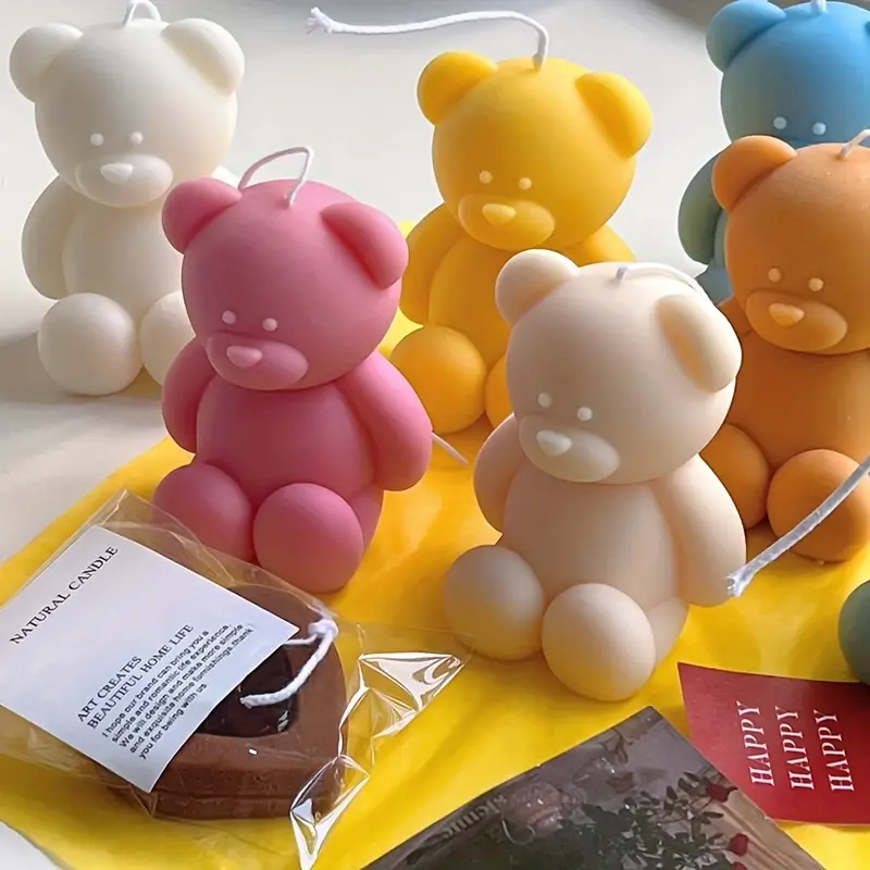 3d Toy Bear Silicone Candle Mold Mini Bear Perfume Plaster - Temu