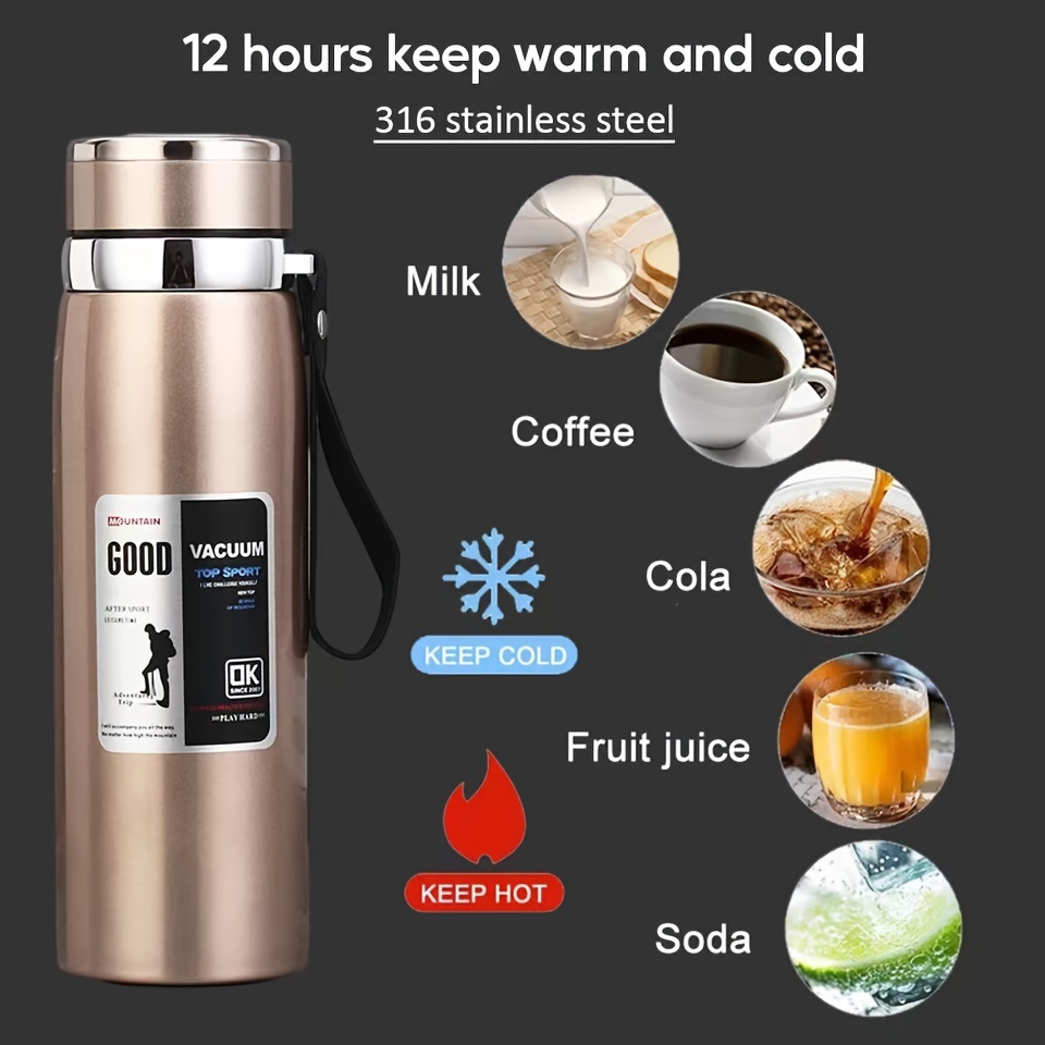 1pc Household Vacuum Glass Lined Thermos Portable Hot Water Bottle