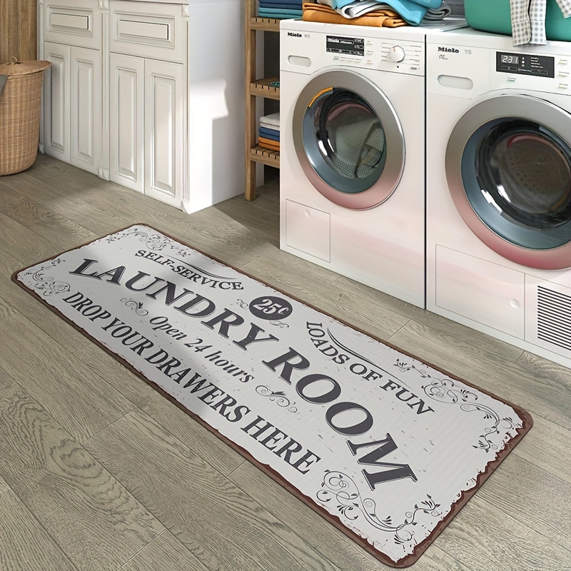 Laundry Room Runner Rug - Farmhouse Kitchen Floor Mat,Washable Area Rug,Non-Slip  Doormat Entrance Rug for Laundry Room,Mudroom,Kitchen,Washroom and Entryway  