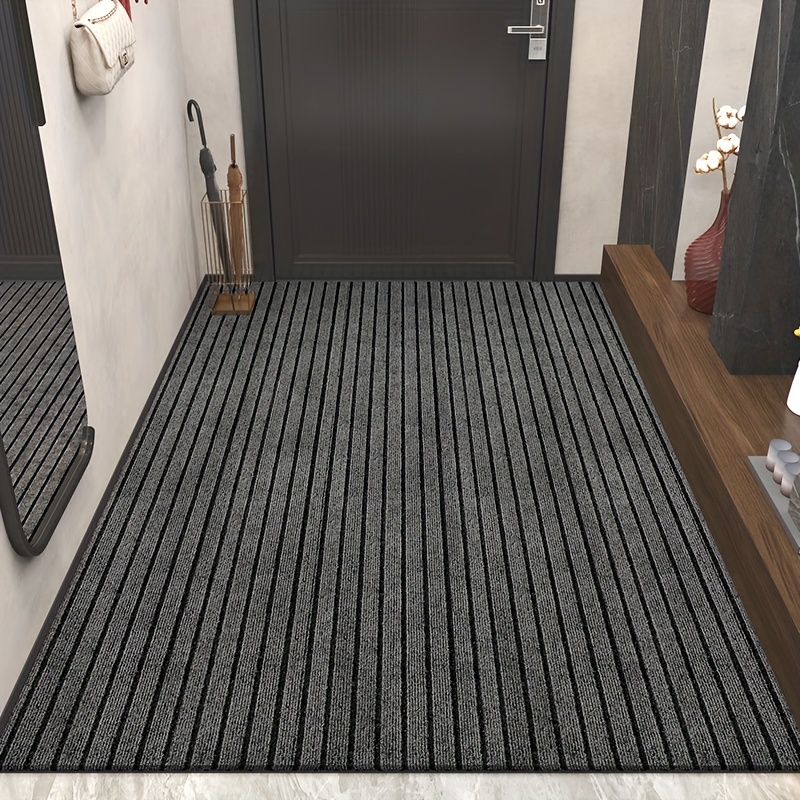 Black Door Mat Durable Welcome Mats Outdoor Indoor Non-Slip Doormat for  Entryway Low-Profile Floor Mat for Yard, Garage, High Traffic Areas  (30x17.5, Black) 