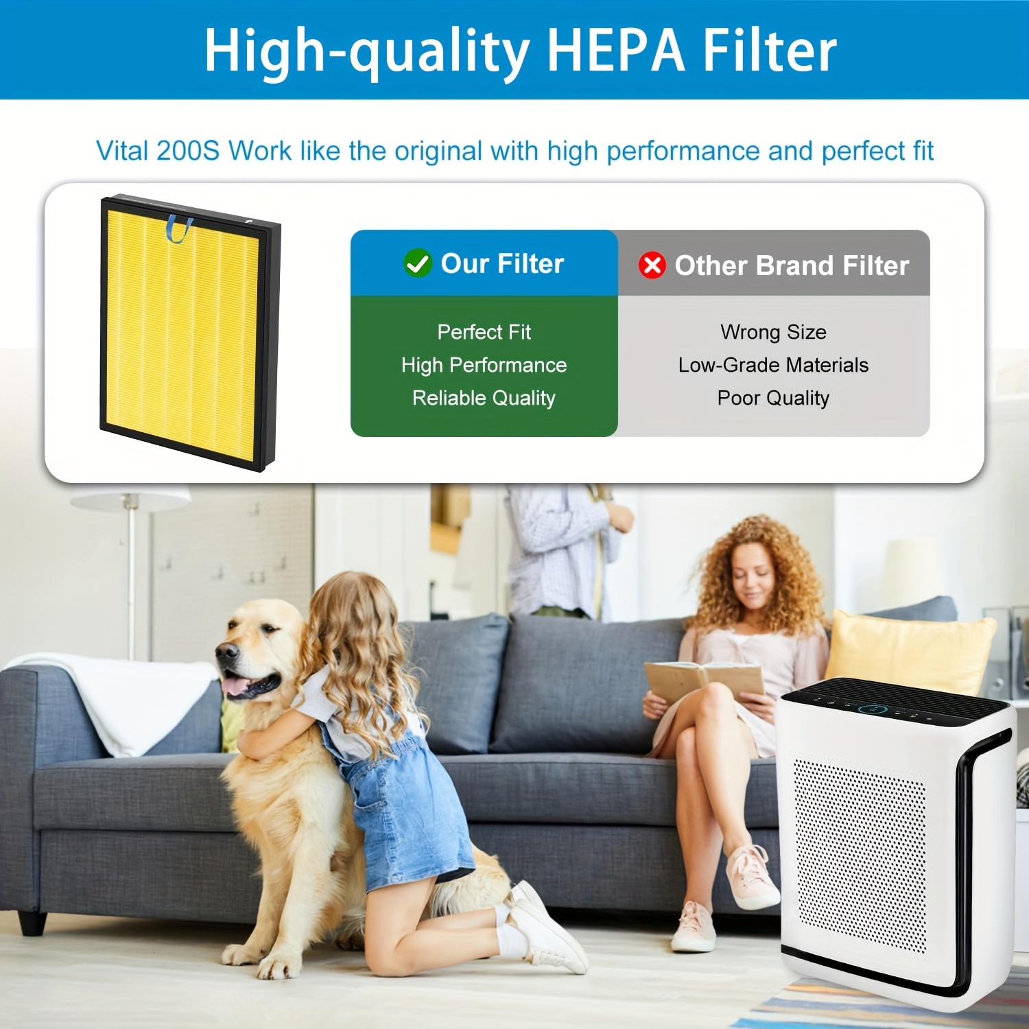 Filter Replacement For Levoit -pur131 Air Purifier For 4 Hepa