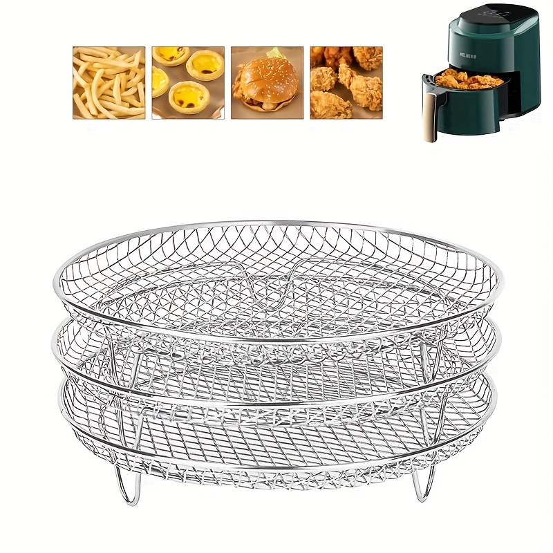 Air Fryer Food Dehydrator Drying Stand Stainless Steel 5-layer Grill For  Ninja Foodi 6.5-8qt Cooker Stackable Rack Tand Acce - Electric Deep Fryer  Parts - AliExpress