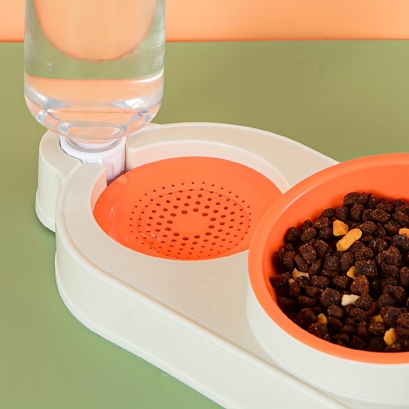 Pet Water & Food Bowl Set, Double Bowls With Automatic Water Dispenser  Bottle For Small Dogs & Cats - Temu