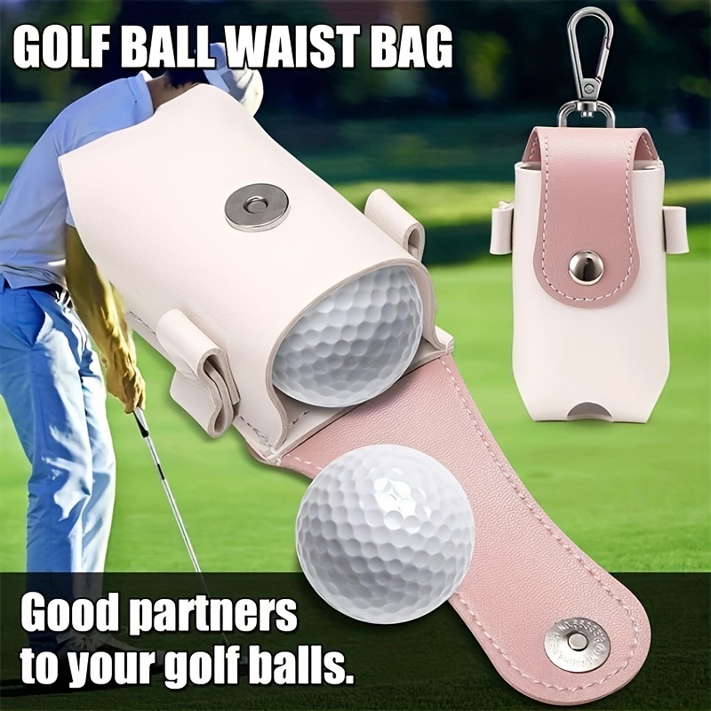 Portable Artificial Leather Golf Ball Storage Bag Hook - Temu