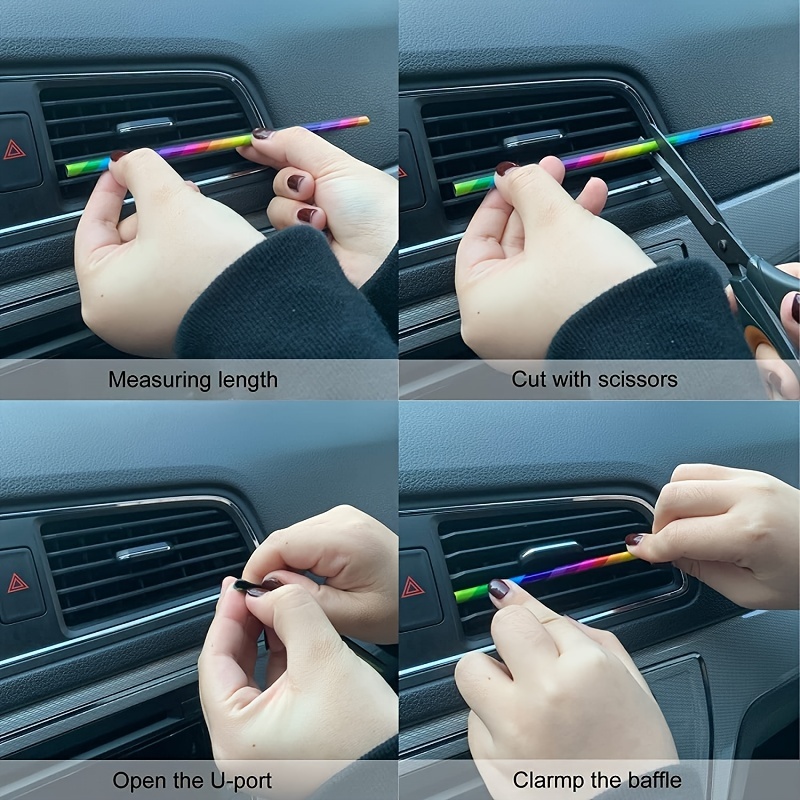 Für Auto Innenraum Klimaanlage Auslass Lüftung Gitter Chrom Dekoration  Streifen