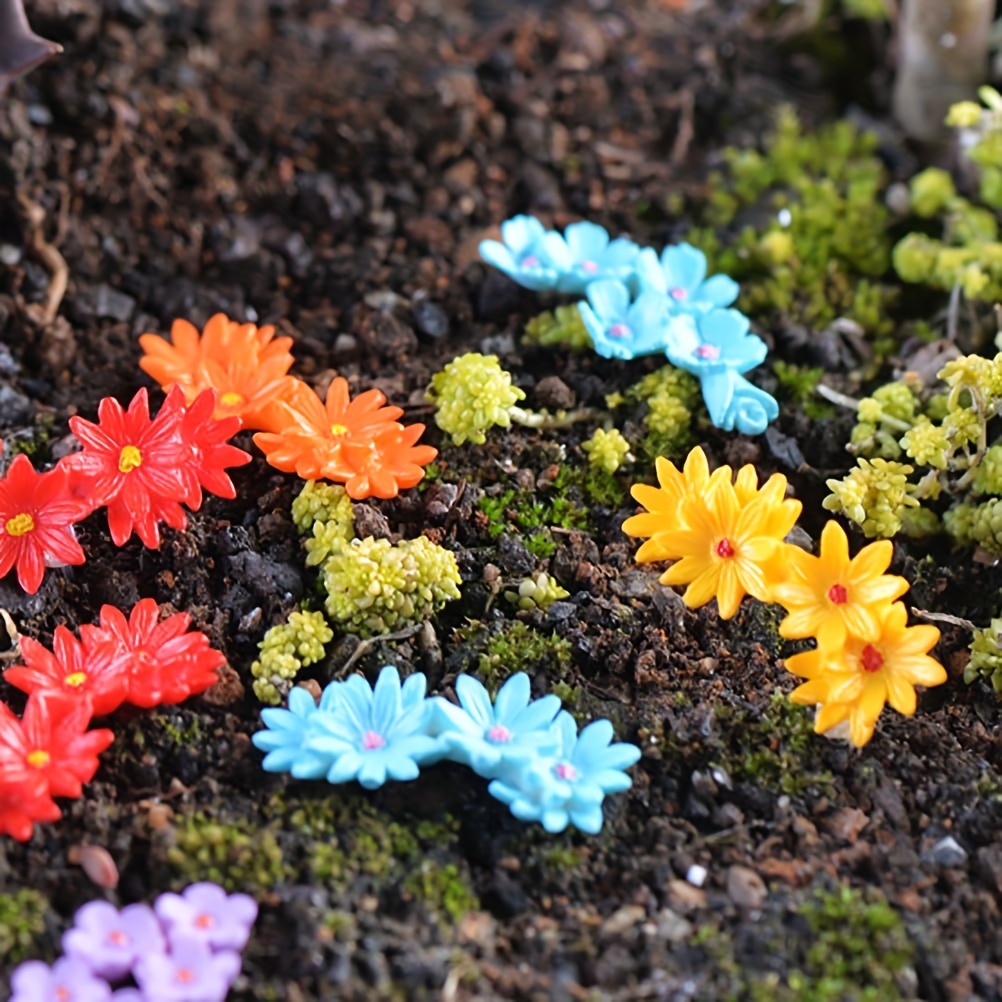 

15pcs Miniature Miniature Flowers Moss Bonsai Diy Crafts Fairy Garden Landscape Decoration (random Color)