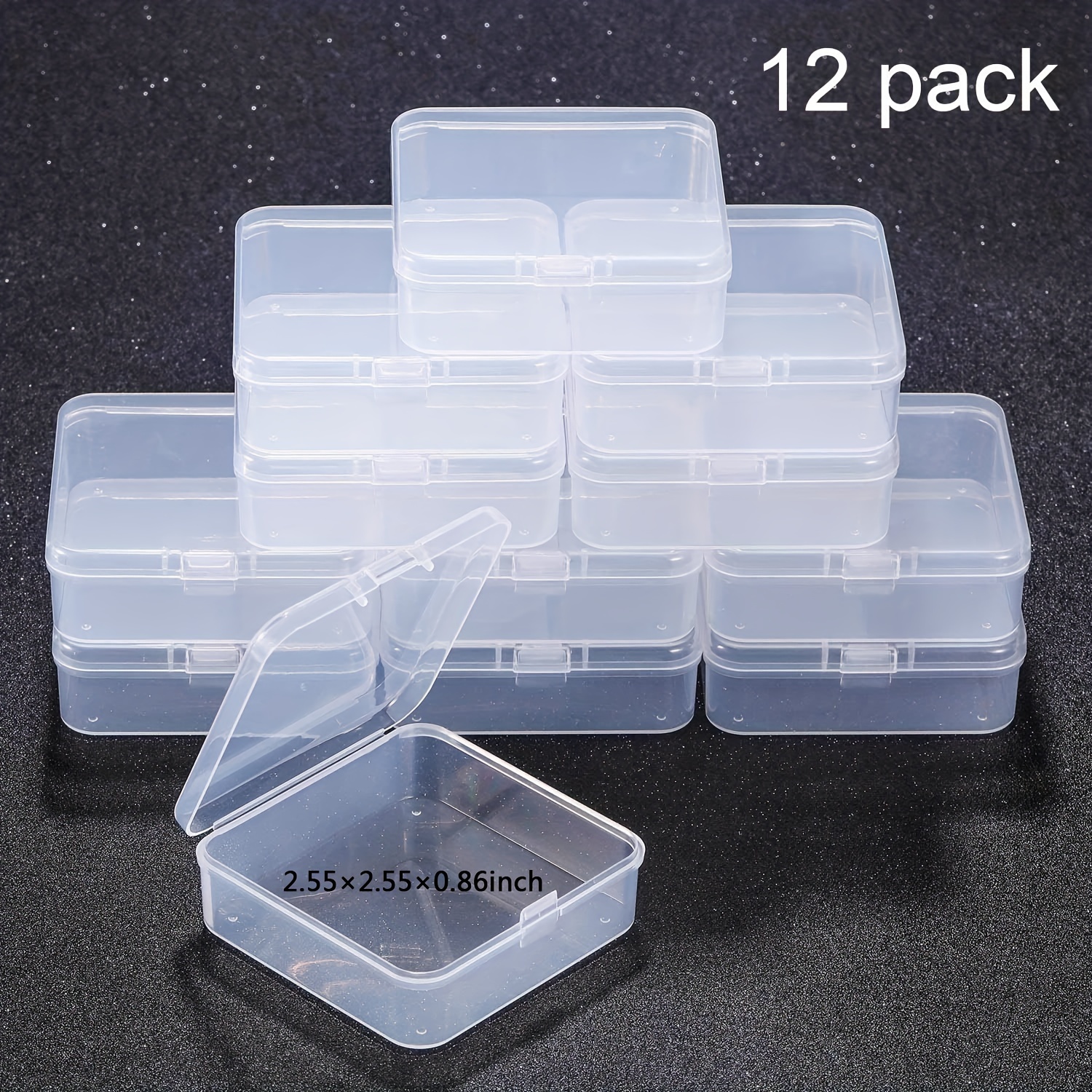 Square Transparent Plastic Storage Box Small Items Storage - Temu