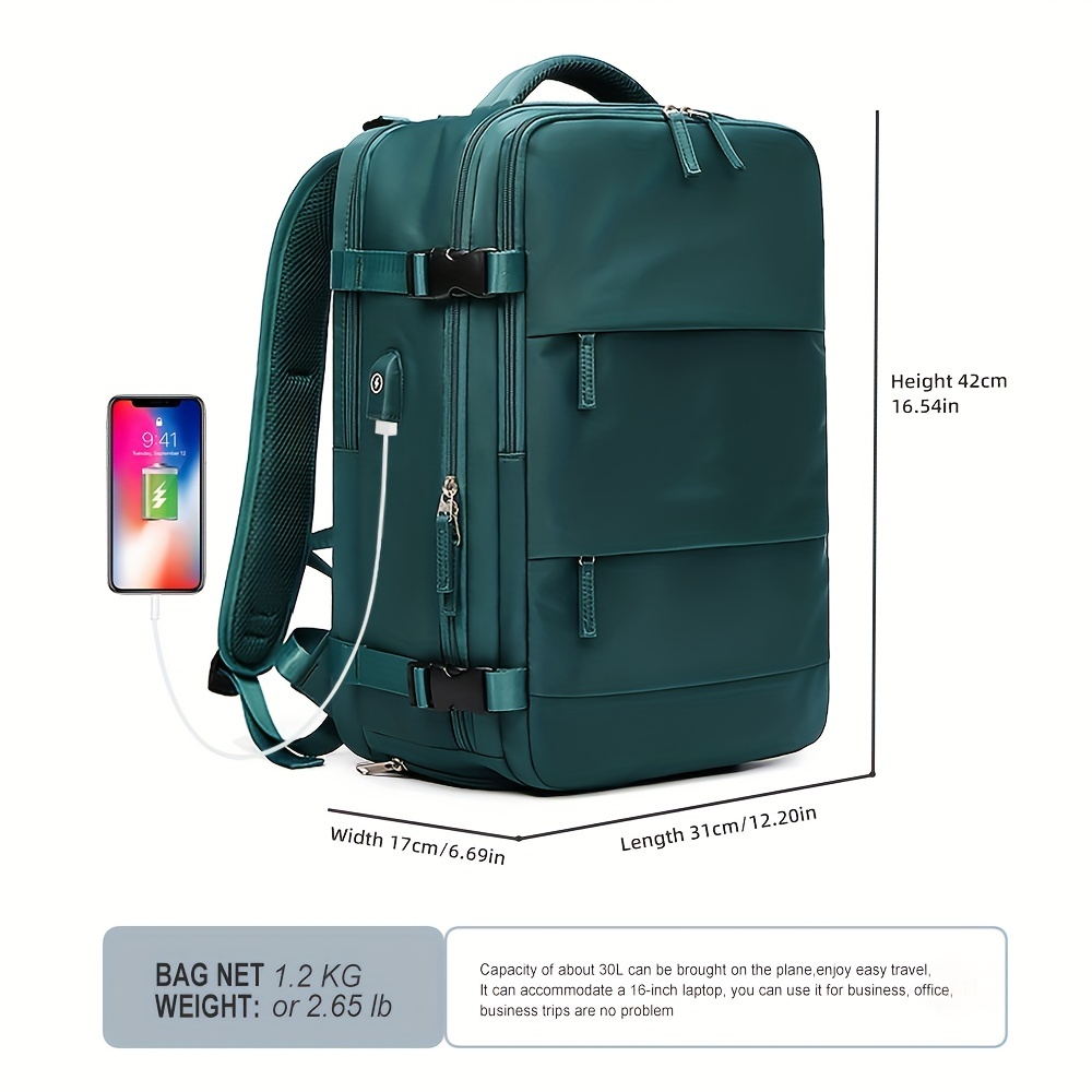 Large Travel Backpack Women, Carry On Backpack,hiking Backpack Waterproof  Outdoor Sports Rucksack Casual Daypack School Bag Fit Laptop With Usb  Charging Port Shoes Compartment - Temu