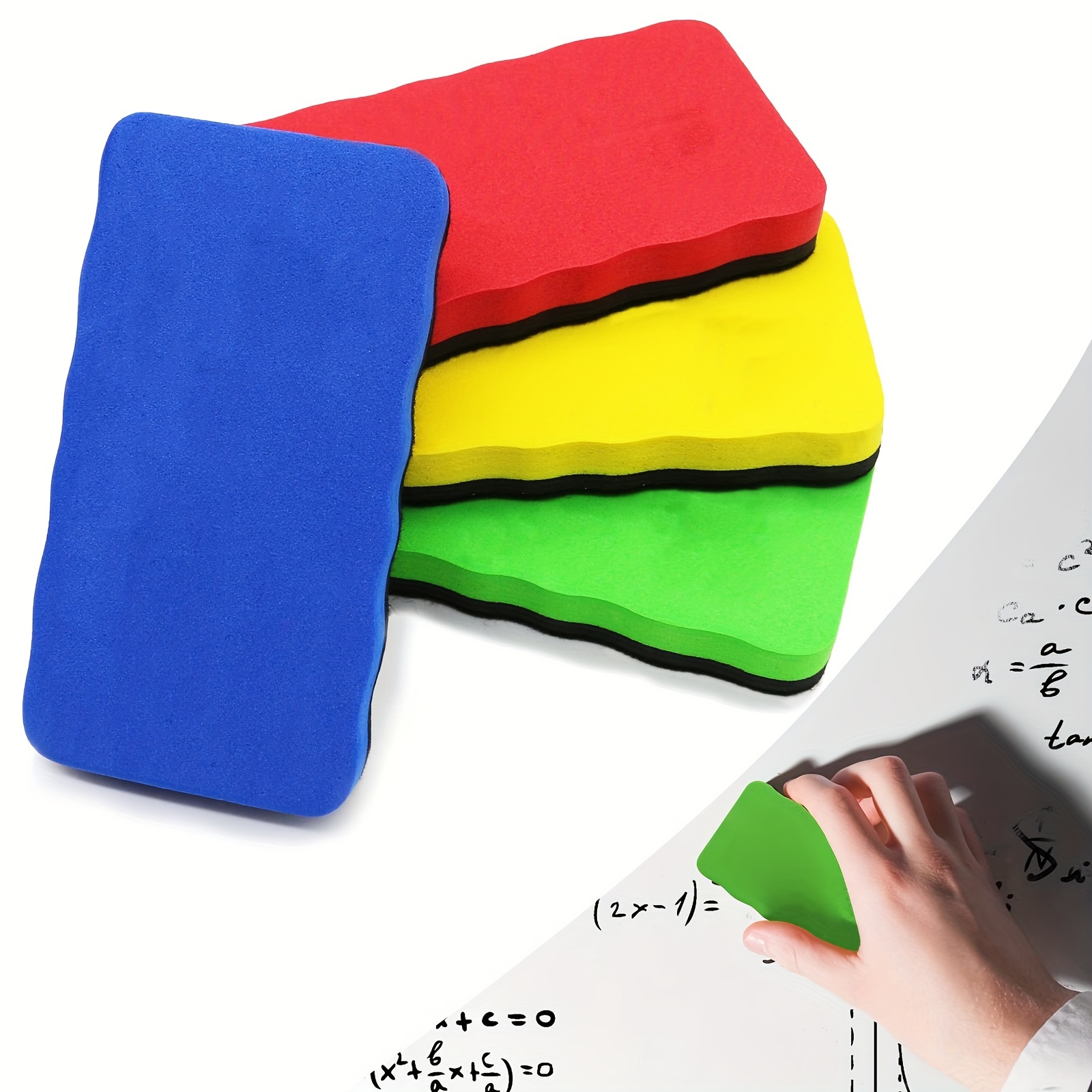 12pcs Two Tone Square Magnetic Whiteboard Dry Eraser, Simple Multi-purpose  Whiteboard Eraser For Classroom, Home, Office