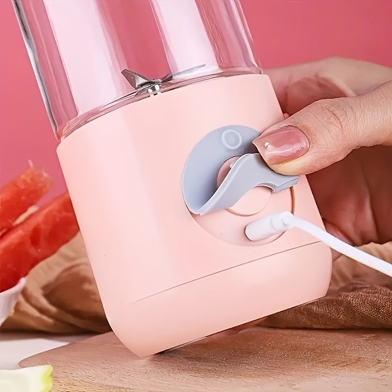  juicer blender small fruit juicer blender juice extractor  Portable USB Rechargeable 500ml (Pink): Home & Kitchen