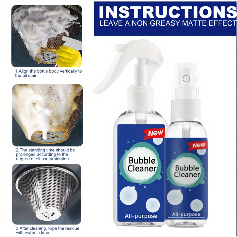  Bubble Cleaner Foam Spray, Super Magic Stain Removal Foam  Cleaner, Bubble Cleaner Foam, All Purpose Cleaning Foam, All Purpose Bubble  Cleaner Foam (3pcs-100ml) : Health & Household