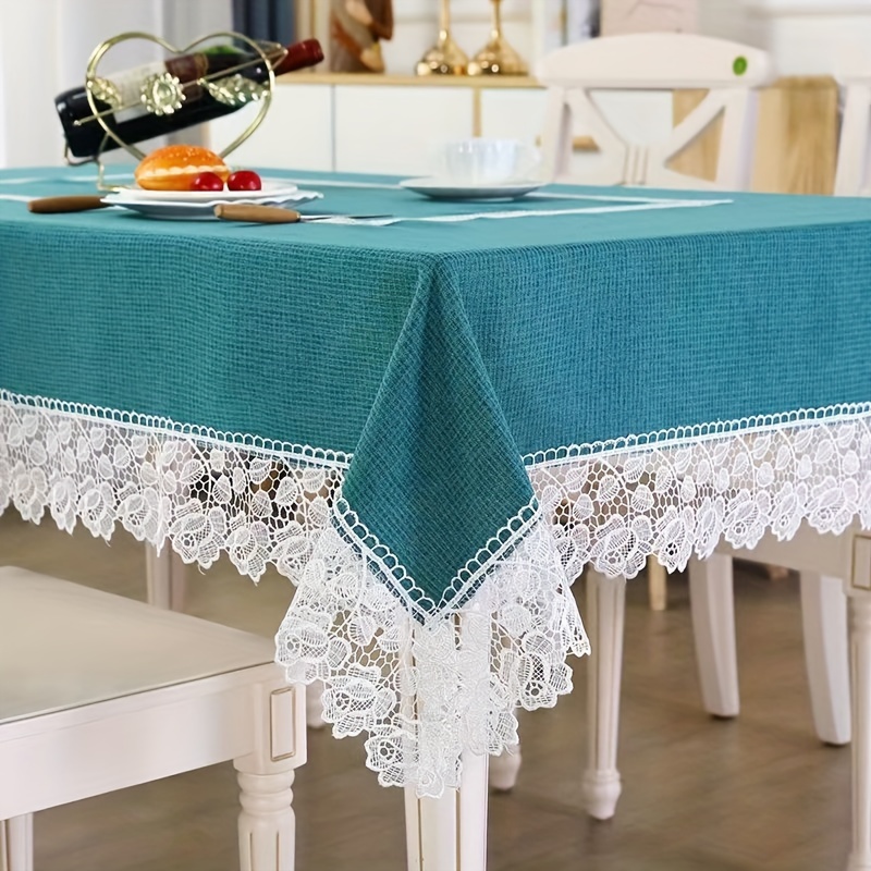 Cotton Linen Tablecloth Wrinkle Proof for Kitchen Dining Party Coffee Table Mat