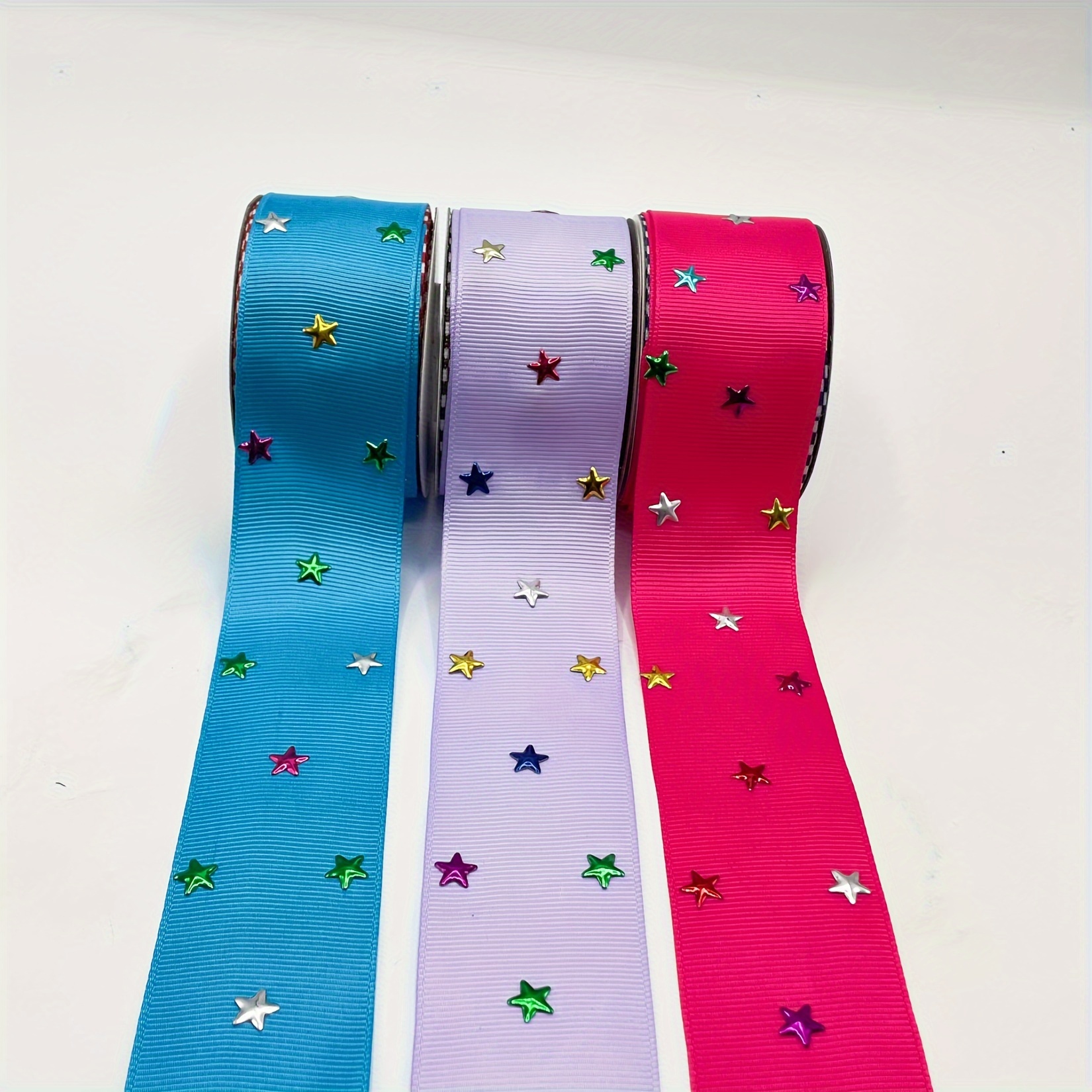 Width Handmade Rainbow Ribbons Star Print Tulle Flower Gift - Temu