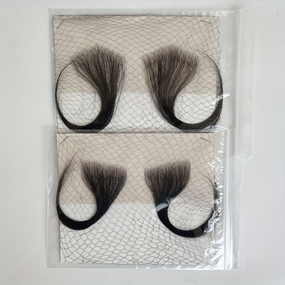2pcs soft natural   baby hair edges for   lace edges hair extensions handmade real human hair pieces for hairline details 6