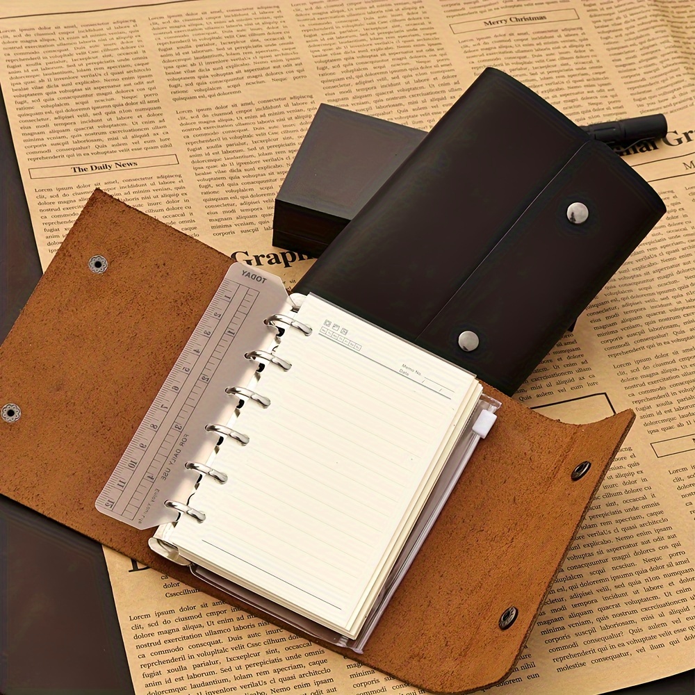 Portable Genuine Leather Notebook Nature Cowhide Note Book - Temu