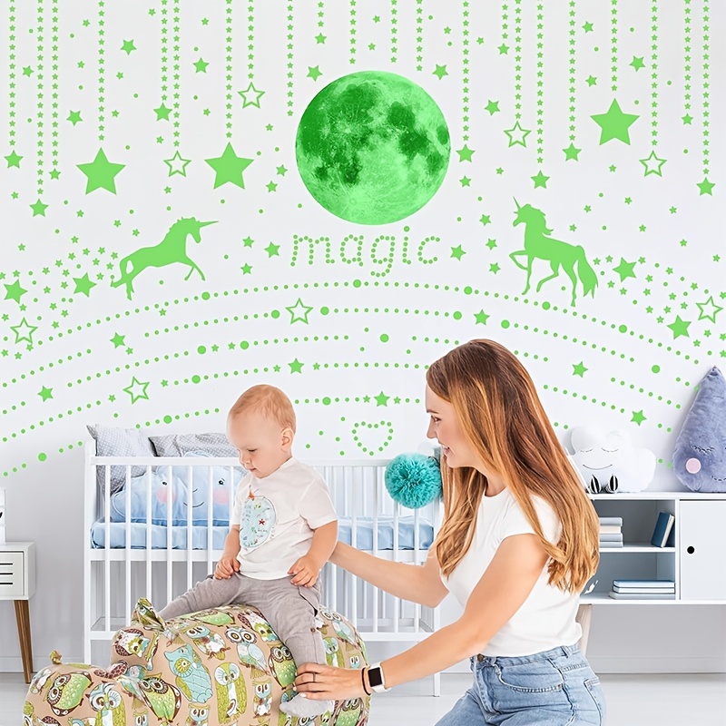 Glow In The Dark Stars For Ceiling, 893pcs Wall Stickers Including Moon And  Stars Decor, Glow In The Dark Wall Stickers For Kids Room
