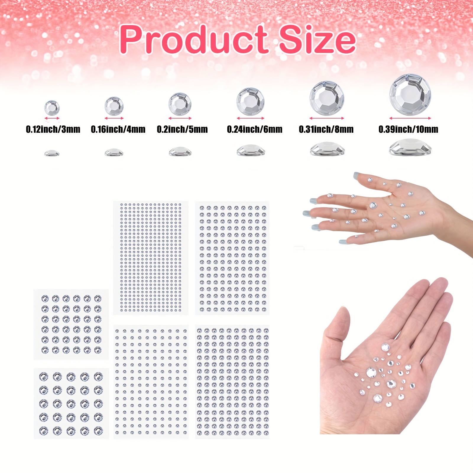 Rhinestone Stickers, Transparent Gemstone Stickers For Face, Self-adhesive  Rhinestones, Shiny Jewelry Stickers, For Hair Face Makeup Decoration, With  6 Sizes - Temu Germany