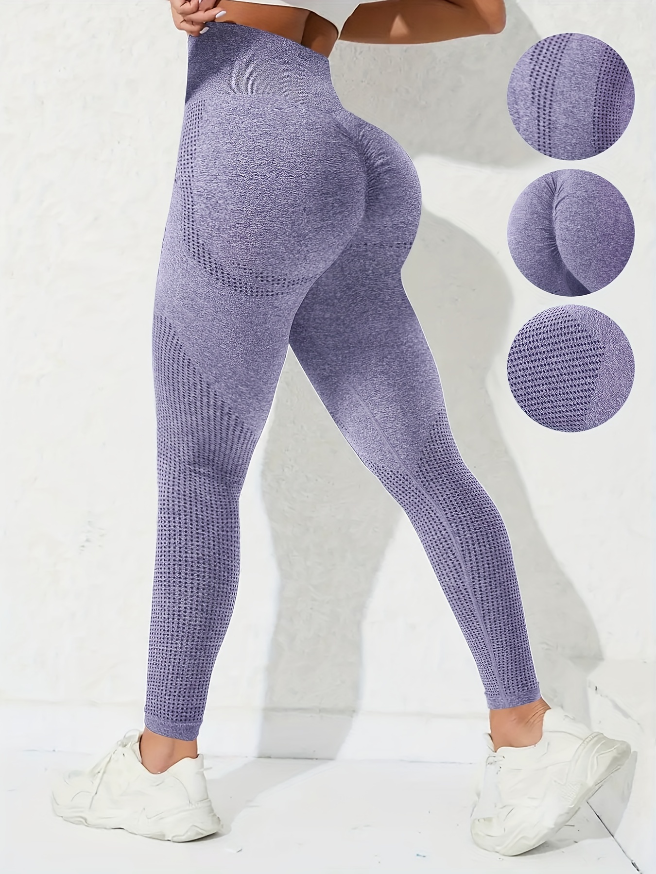 QOQ Women's Seamless Leggings High Waist Gym Running Vital Yoga Pants Butt  Lift Workout Tights Tummy Control : : Clothing, Shoes 