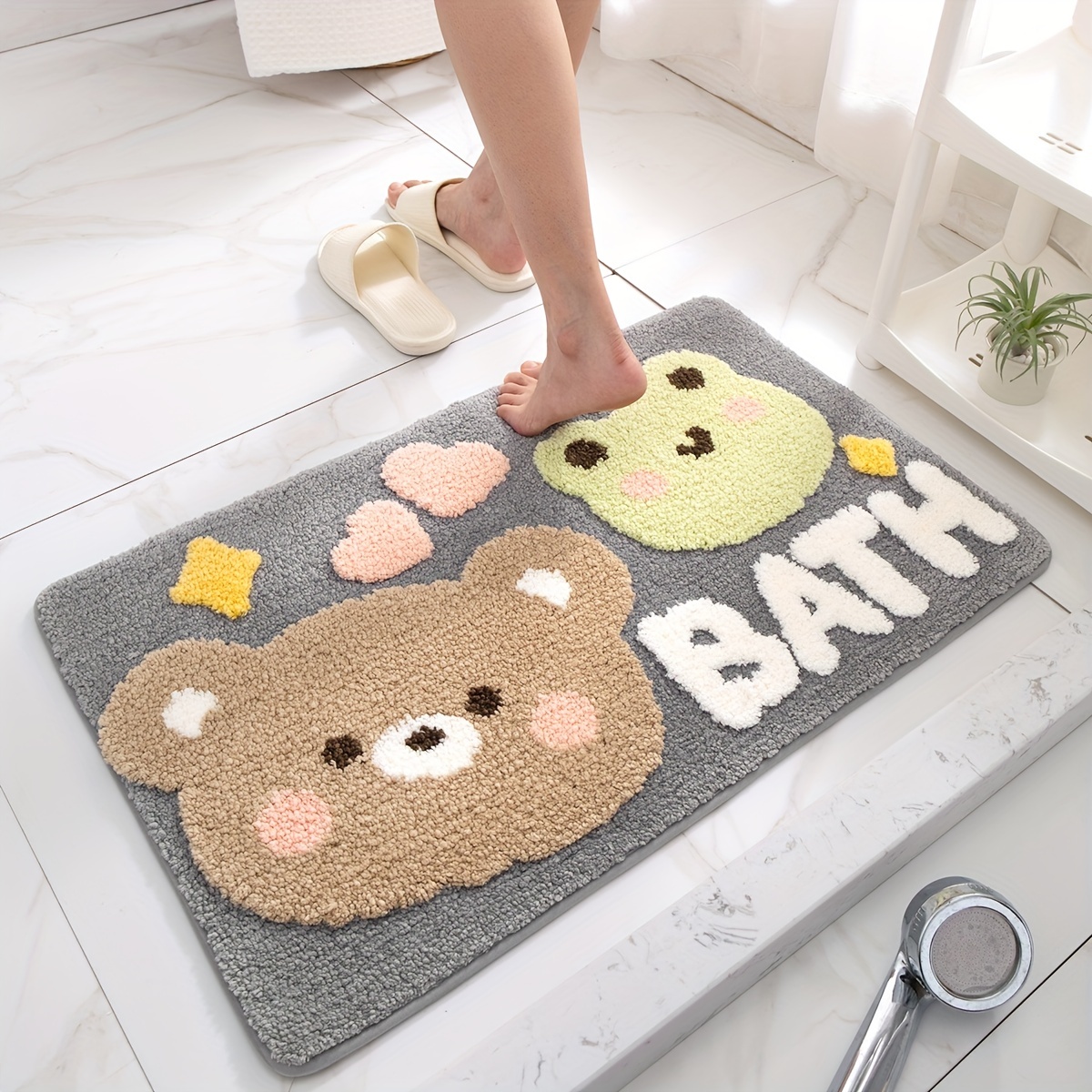 

& Absorbent Bathroom Rug - Cute , Non-slip, Machine Washable Mat For Shower, Bathtub, And Sink Area - Perfect Christmas Gift, Bathroom Rug Set, Dajiang, Christmas Decor