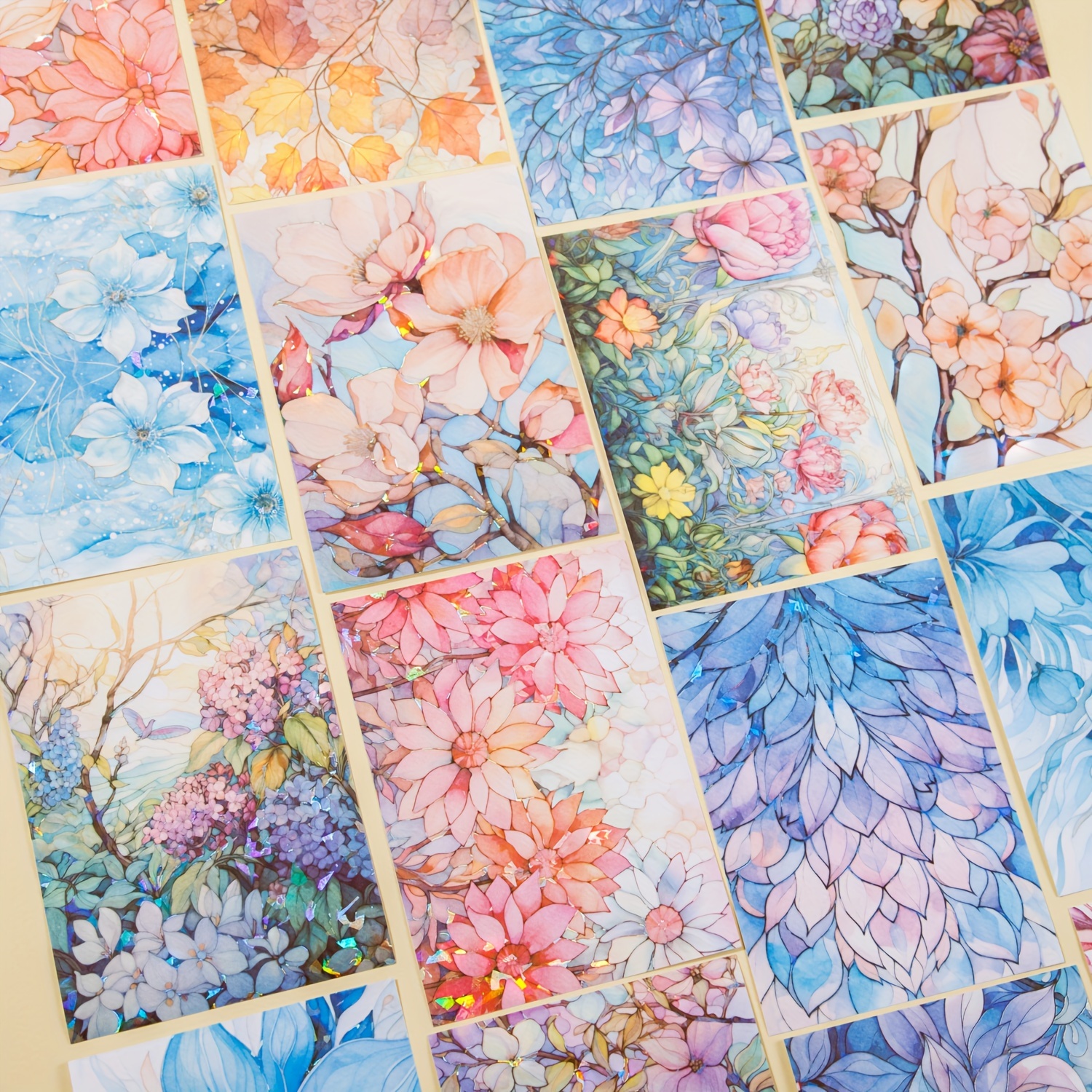 Vibrant Flower Material Paper Vintage style Journals - Temu