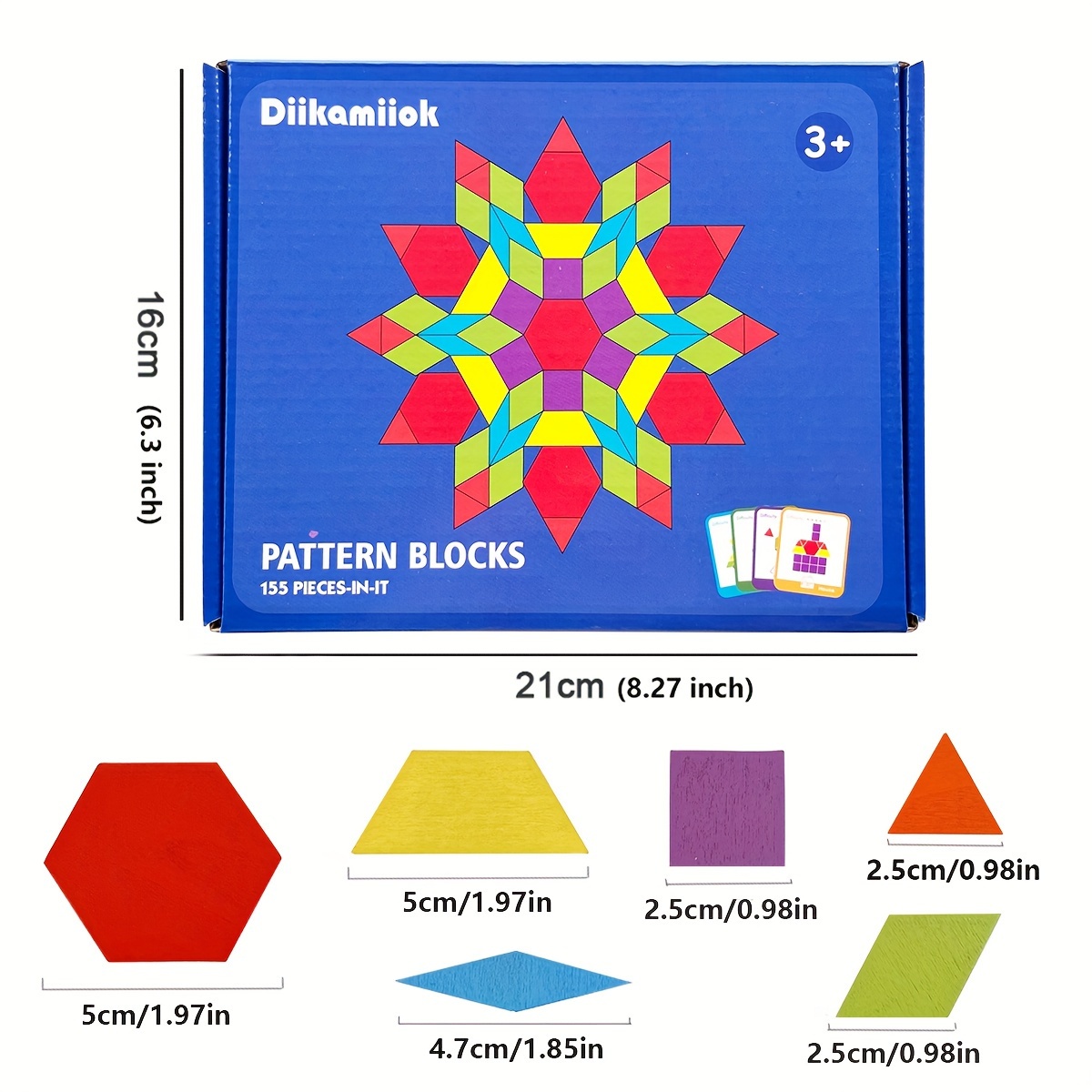 Puzzle 155 Pezzi Geometrici Blocchi di Legno, Giocattoli Montessori Blocchi Puzzle  di Legno Giocattoli Educativi Classici Tangram Puzzle con 24 Pezzi Schede di  Design Adatto per Bambini di 4-8 Anni – Giochi