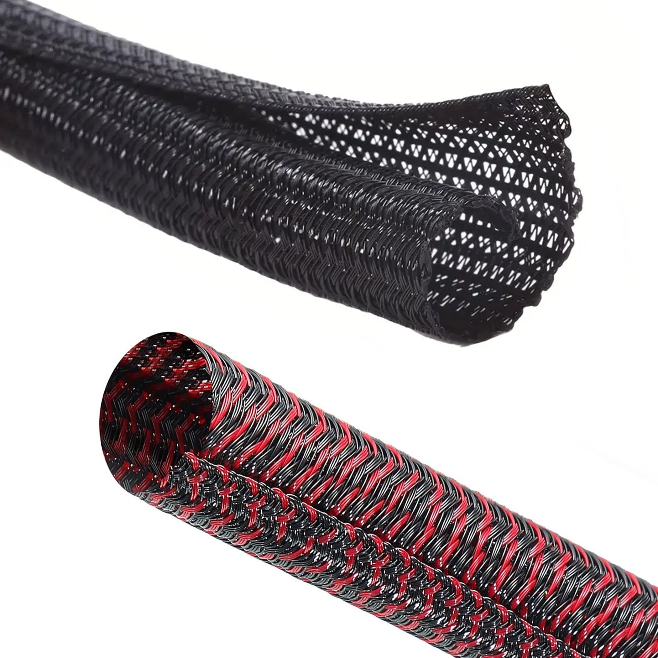 Self-Wrap Split Sleeve Management Wire Loom Tube Braided