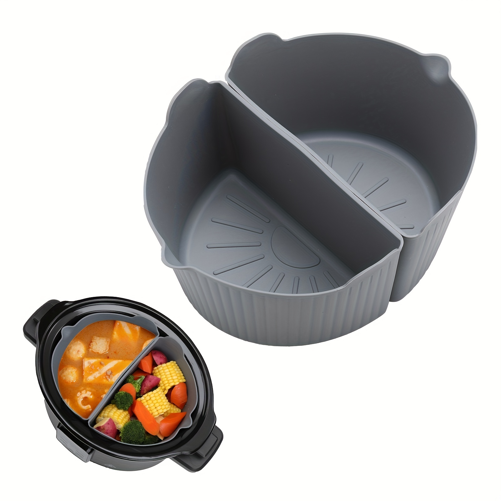 Non-stick Silicone Stew Pot Liners - Reusable Slow Cooker Liners With  Dividers For Easy Cleaning And Cooking - Temu