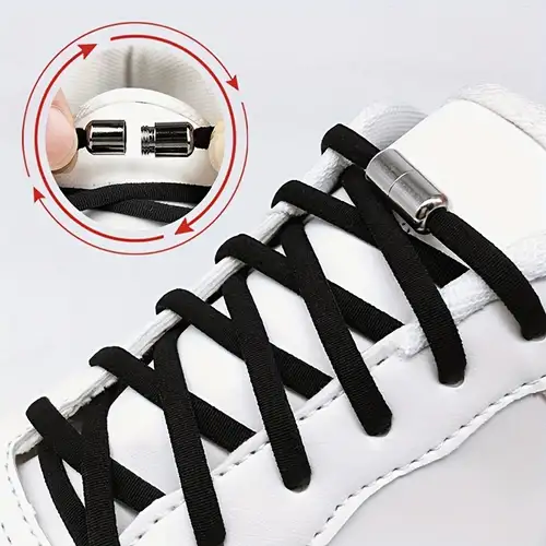 No Tie Shoelace Elastic Round Lock Shoe Laces Sneakers - Temu