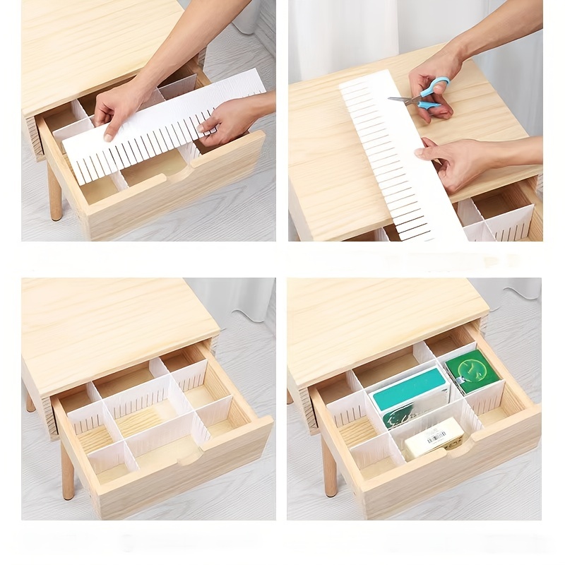 8 PCS Adjustable Drawer Dividers Organizer For Underwear Socks Belt