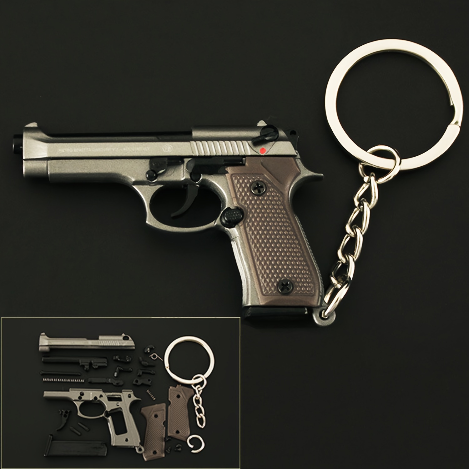 1pc 1:4 Mini Beretta M92a1 Pistola Modelo Llavero, Mini Llavero Portátil  Desmontable, Agrega Estilo Llaves, Envío Gratuito Nuevos Usuarios