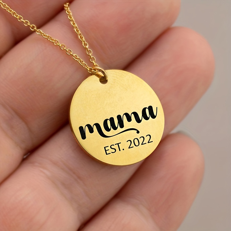 1pc Custom Engraved Name Date Round Coin Stainless Steel ID Tag Accessories  Jewelry Custom Signature Jewelry Memorial Gift For Men Women Necklace Pend