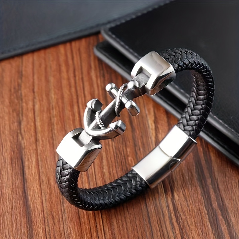 Multi-layer Braided Bracelet, Punk Style 26 Letters Leather