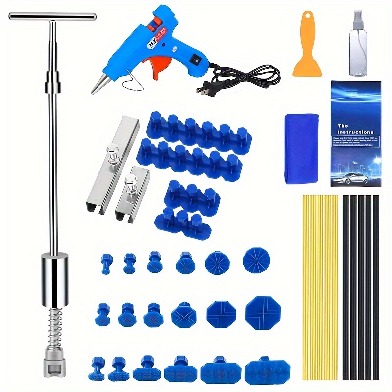 Car Dent Remover Tool, Paintless Dent Repair Dent Puller Kit Slide Hammer  Tools With 18pcs Thickened Blue Tabs For DIY Automobile Body Dent Removal