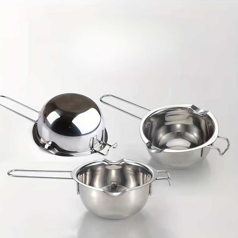 1pc Stainless Steel Chocolate Melting Pot, Silver Butter Melter For Baking