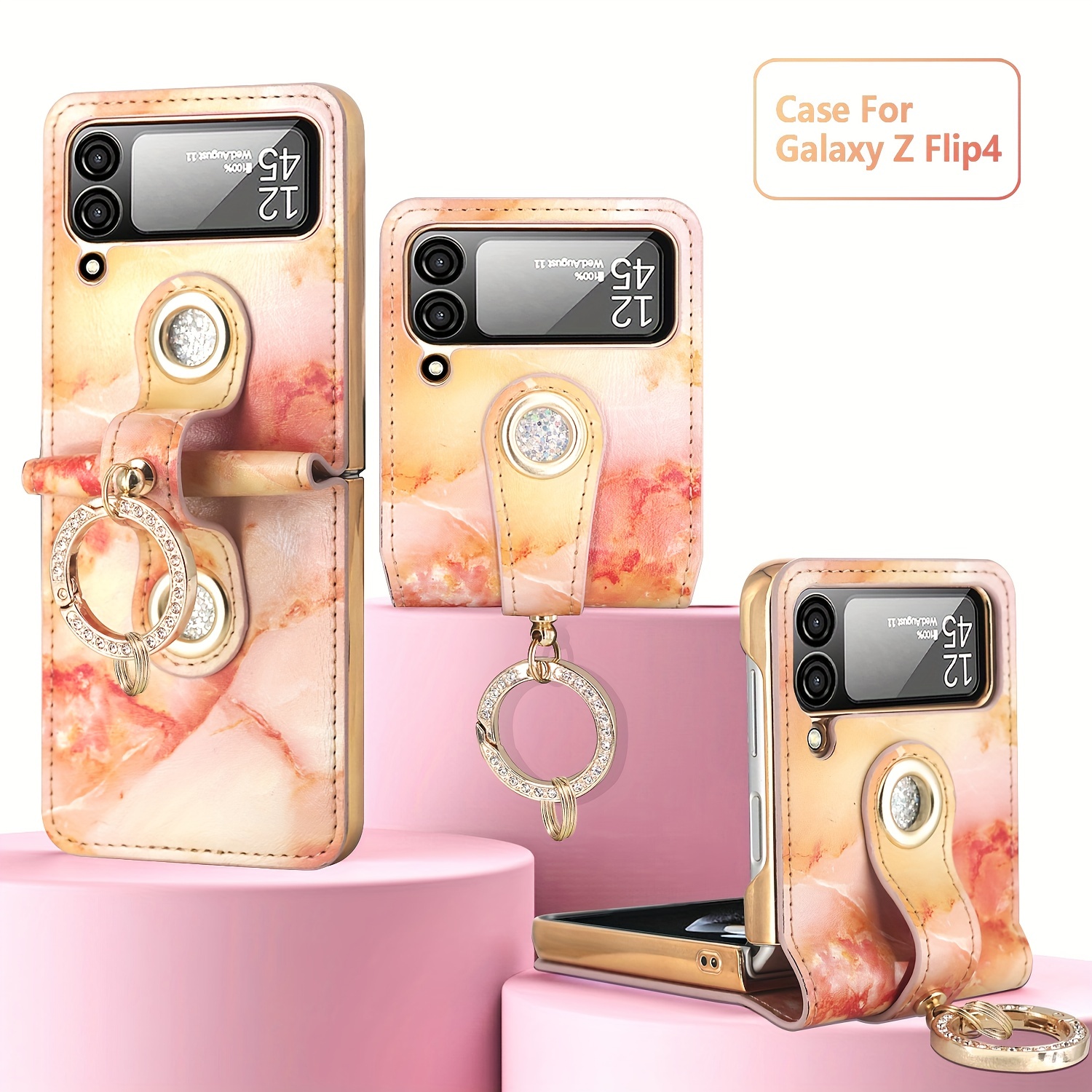 Funda Teléfono Soporte Anillo Galaxy Z Flip 4 Z Flip 3 5g - Temu