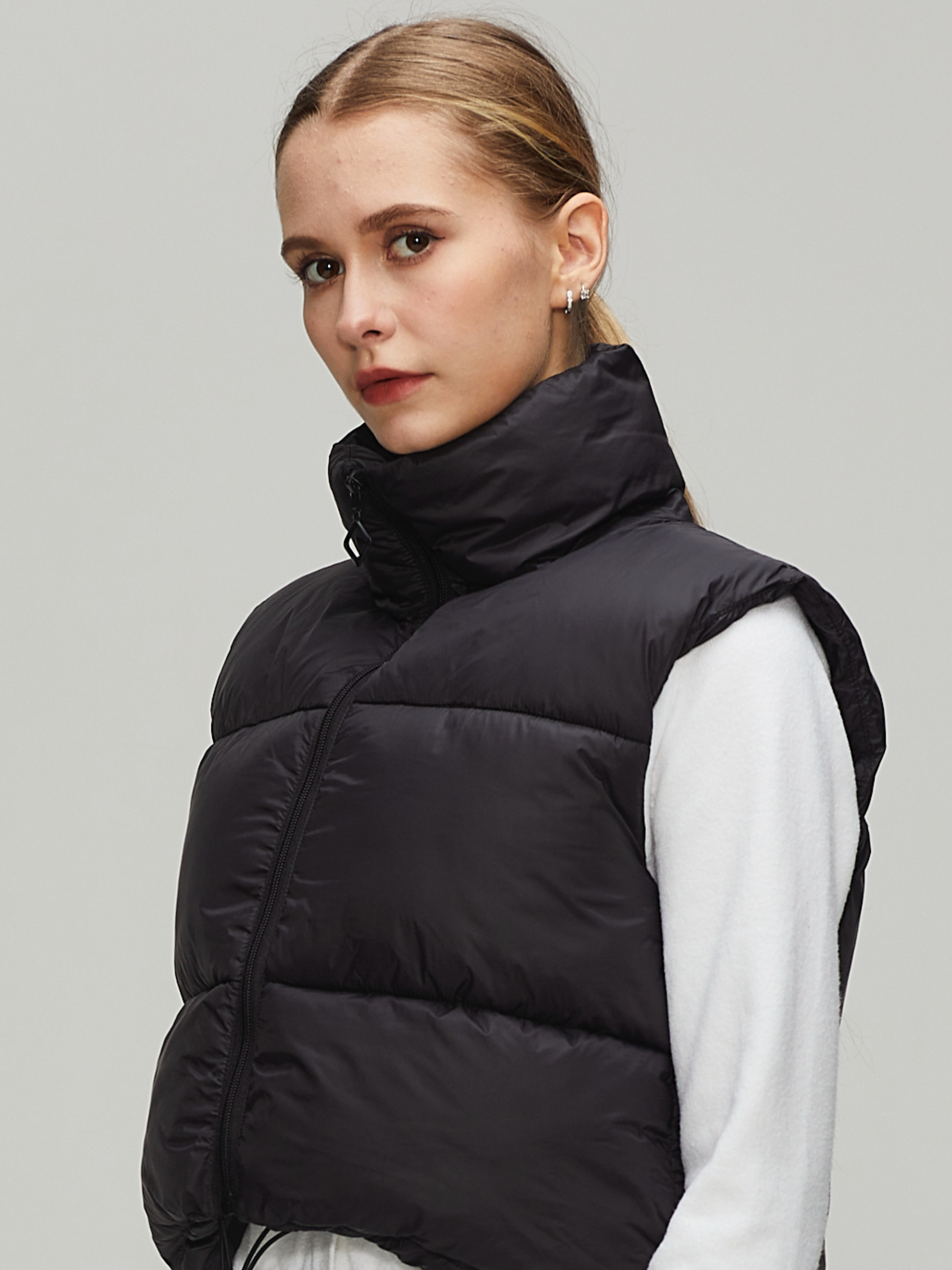 Polu Women's Cropped Puffer Vest Jacket Sleeveless Winter High Stand Collar  Lightweight Vest for Women with Zip Gilet : : Clothing, Shoes 