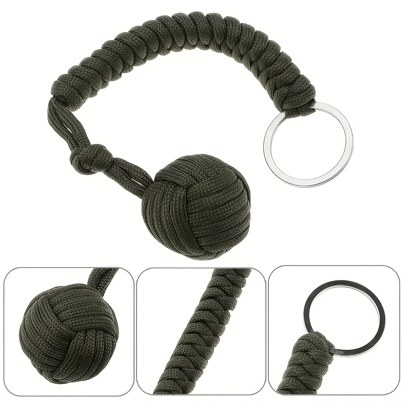 Outdoor Umbrella Rope Key Chain Self defense Steel Ball