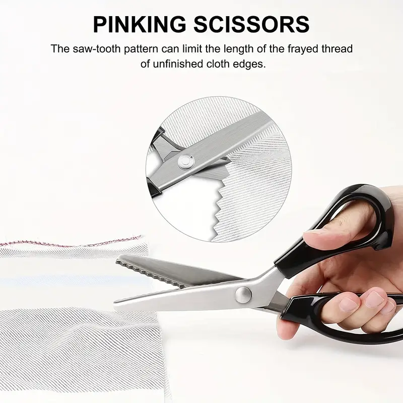 Pinking Shears For Fabric Cutting, Zig Zag Scissors, Scrapbook Scissors  Decorative Edge, Great For Many Kinds Of Sewing Fabrics Leather And Craft  Paper, Professional Handheld Dressmaking,craft Scissors Serrated  Scissors,lace Scissors - Temu