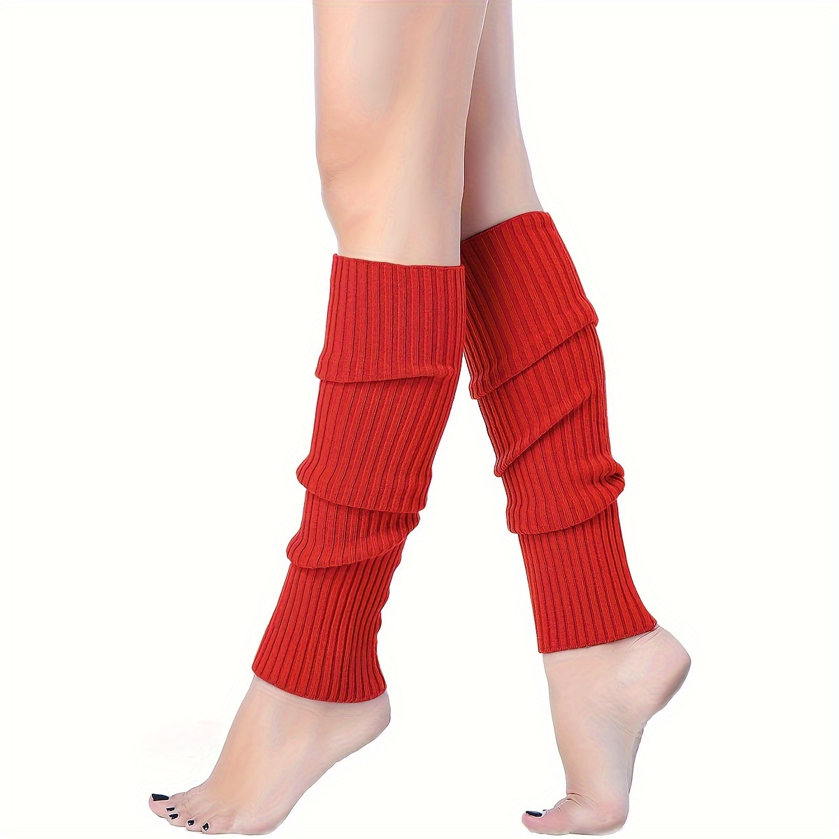 Classic Knit Leg Warmers Rib knit Knee high Leg Warmer Socks - Temu