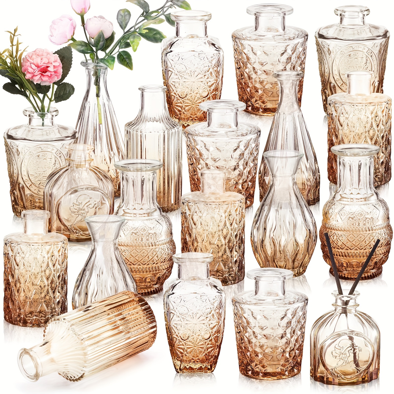 Delicate Mushroom Glass Bud Vases Coloured Fine Glass Vase Mushroom Flower  Vase