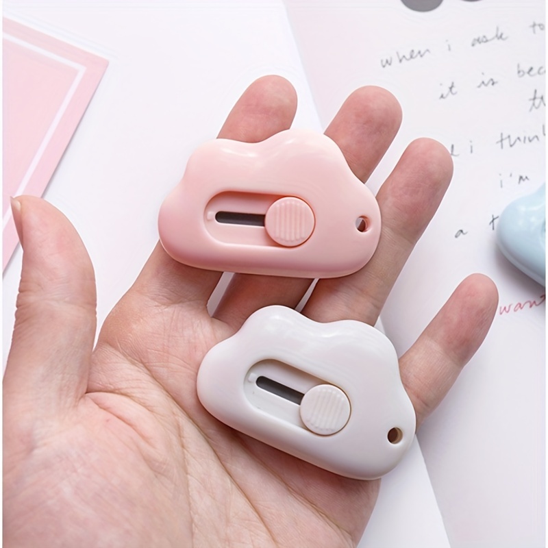 Cute Box Cutter Mini Utility Knife Kawaii Cloud And Flower Shaped Box  Cutter Retractable Letter Opener Portable Box Package Opener Tool Cutter  With Keychain Hole For Cutting Envelopes - Temu