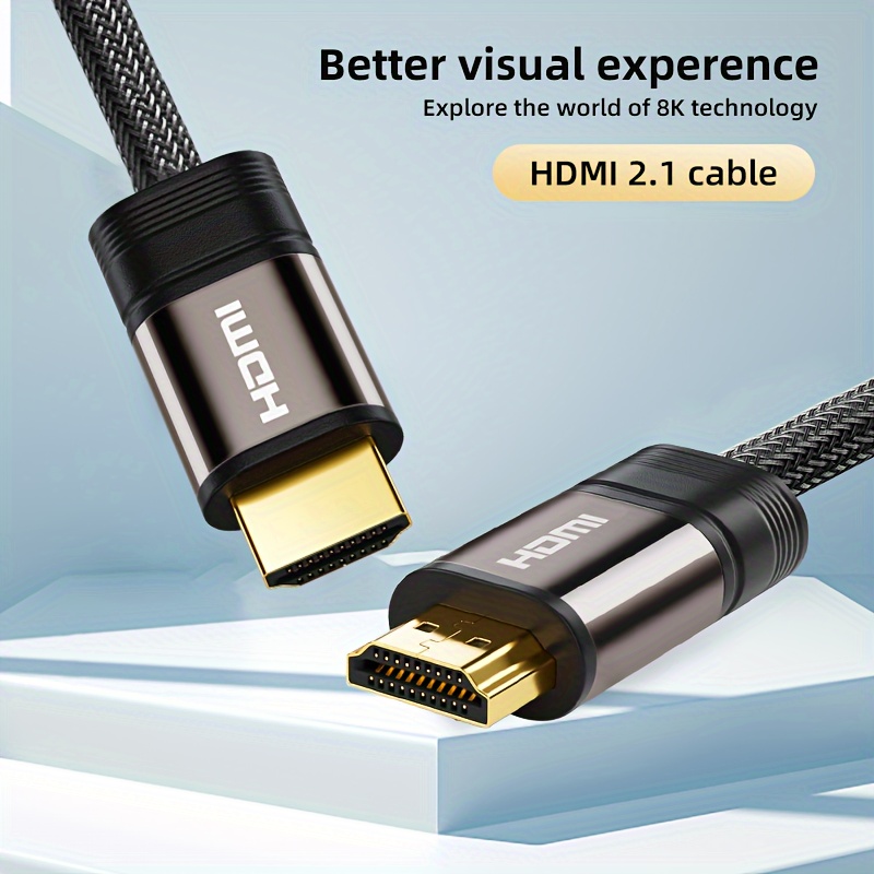 Cable HDMI 2.1 8K de 48Gbps de 6.6FT/2M con Trenzado para Roku TV/PS5/HDTV