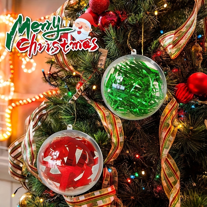 5/10pcs Clear Plastic Fillable Ornaments Ball for Christmas Party