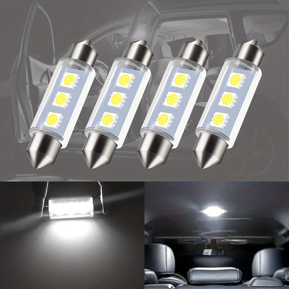 

4pcs Car Led Bulb Set - Bright White Interior Lights For Map, Dome, Trunk, Step Courtesy (dc12v)