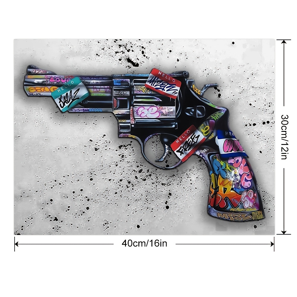 Hd Wall Artwork Creative Pictures Graffiti Pistol Modern Canvas