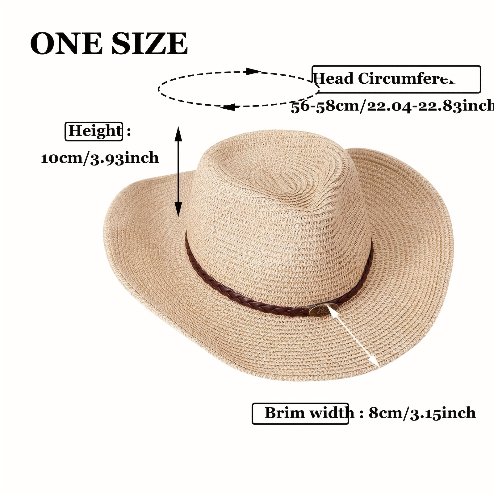 1pc Breathable Sunshade Cowboy Hat Outdoor Casual Camping Fishing