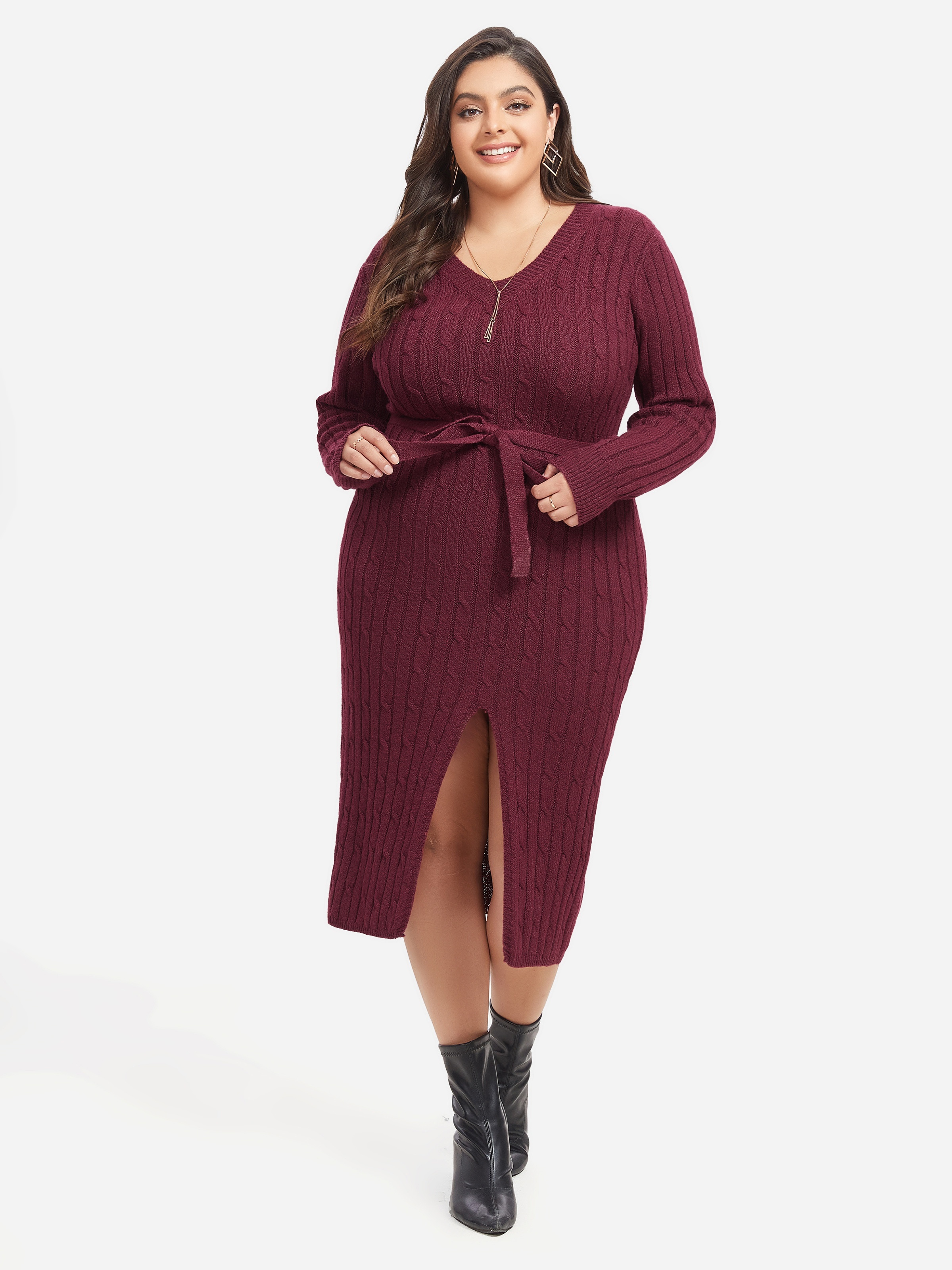  Plus Size Autumn and Winter Dresses Women's Casual