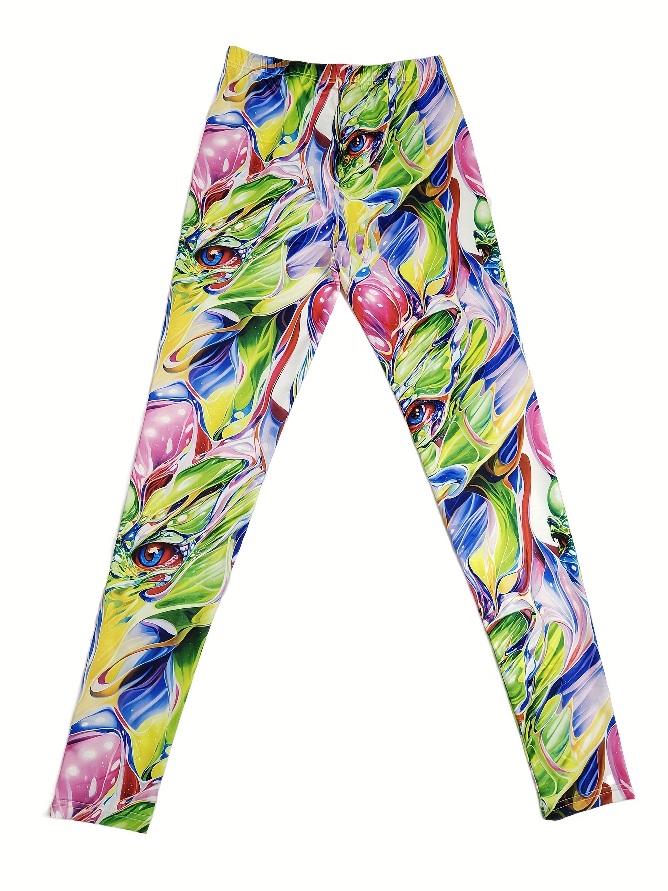 Graphic Print Skinny Leggings, Boho High Waist Stretchy Leggings, Women's  Clothing