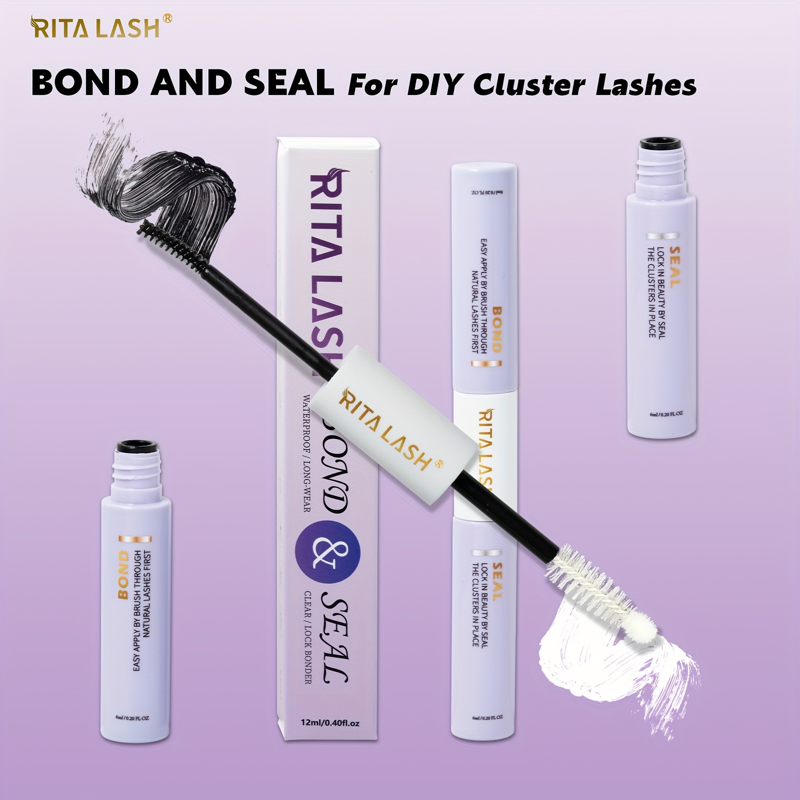 Ritalash Lash Glue, Lash And Seal, Cluster Lash Glue For Individual Cluster Lashes Lash Extension Clear And Seal Lash…: retailer-supplied image