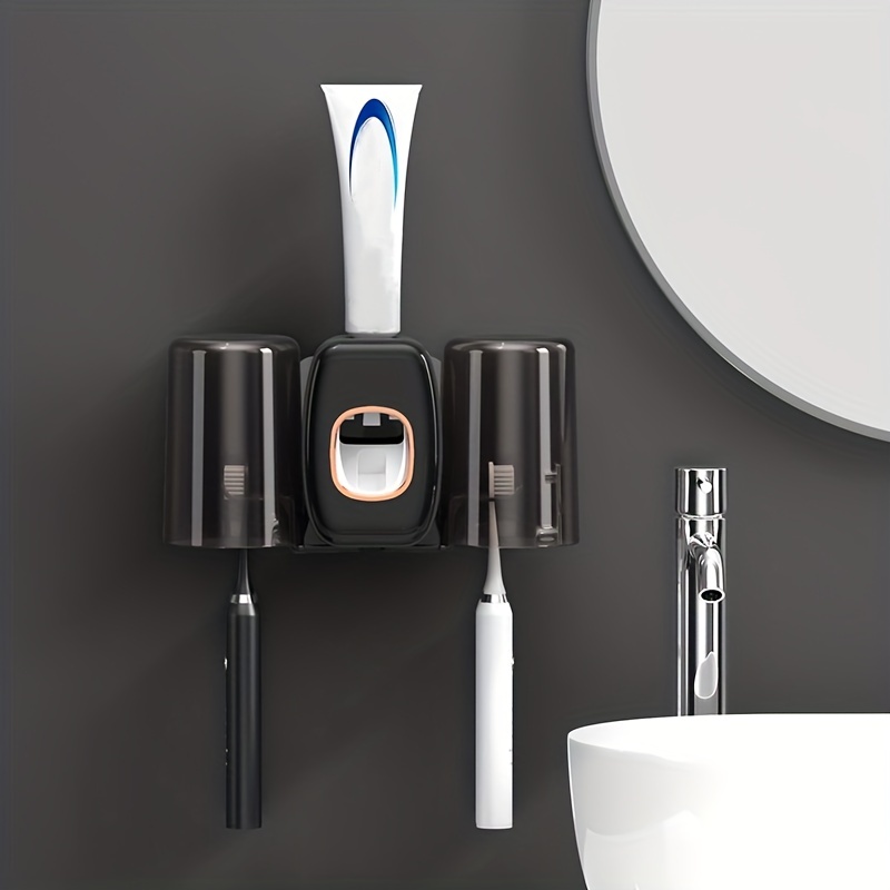 Distributeur automatique de dentifrice, 2 pièces, support mural,  anti-poussière, brosse à dents, accessoires de salle de bain, ensemble de  presse